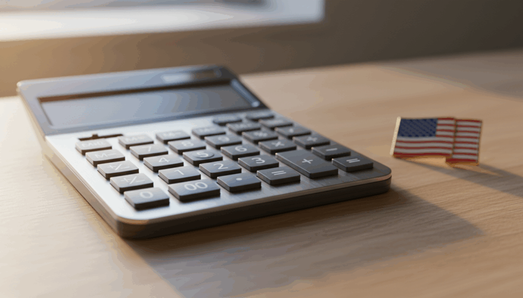 A calculator on a desk representing the 2026 VA disability calculator tools for veterans.