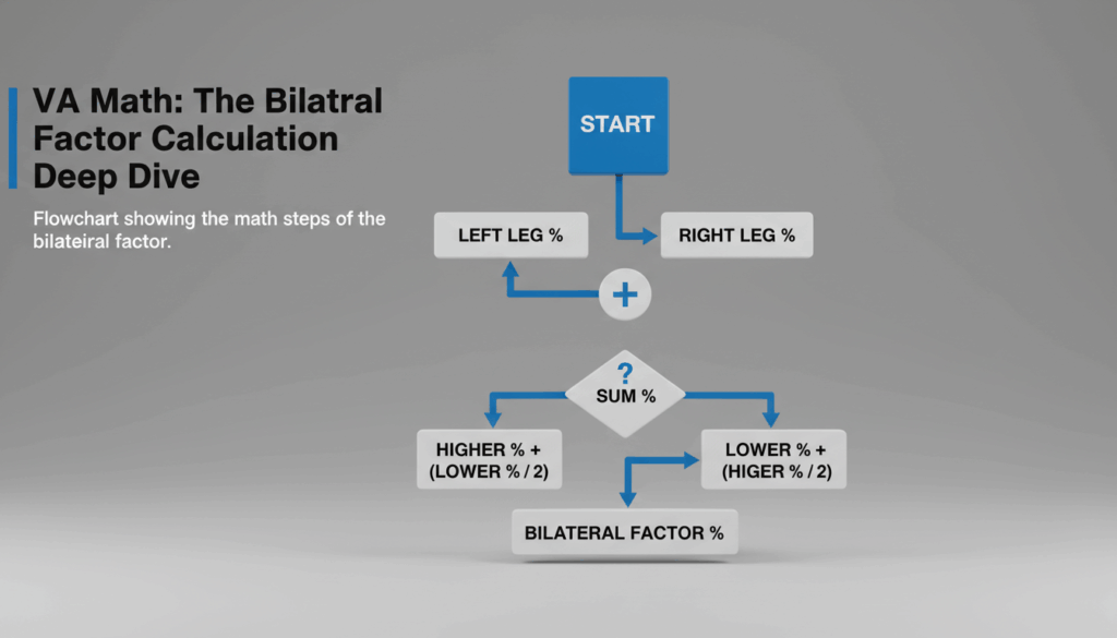 Flowchart explaining VA bilateral factor math calculation