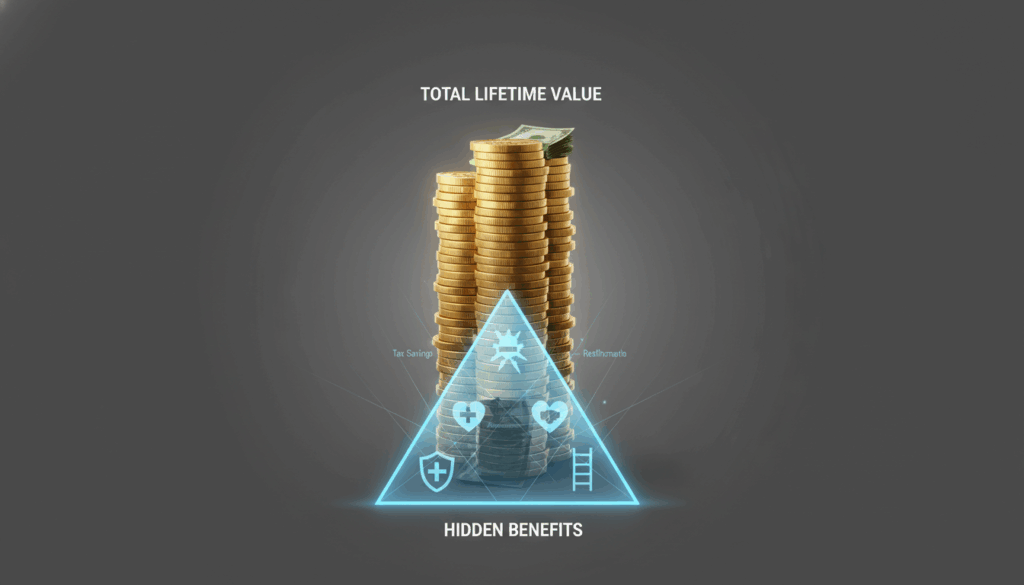 Infographic breakdown of the total financial value of 100 percent VA rating